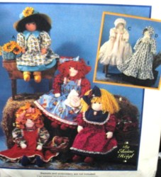 9354  SIMPLICITY 22'' DOLL, 3 STYLES, 5 DRESS,HATS OUTFITS PATTERN
